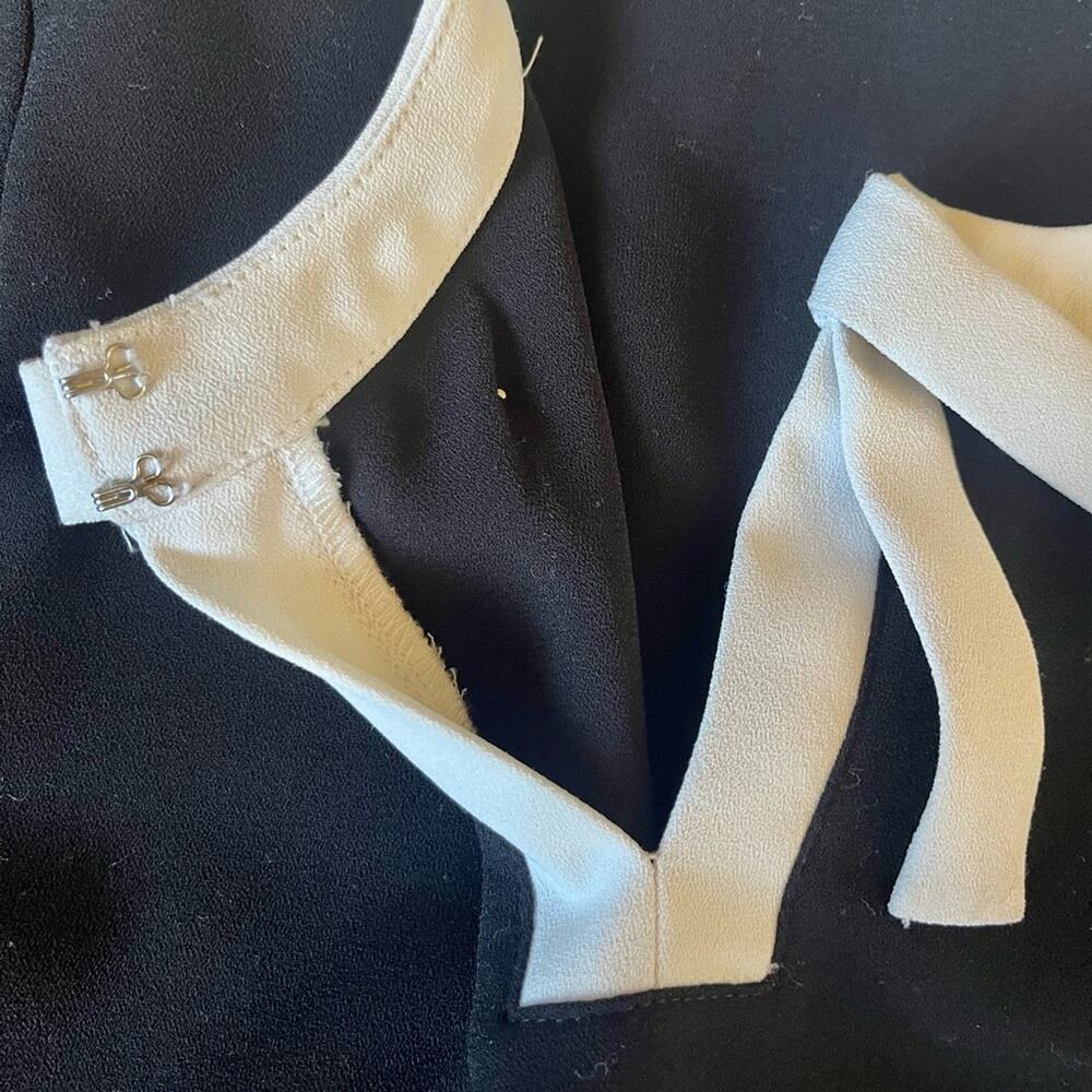 CeCe Black and White Bow School Girl Blouse small - Picture 5 of 8